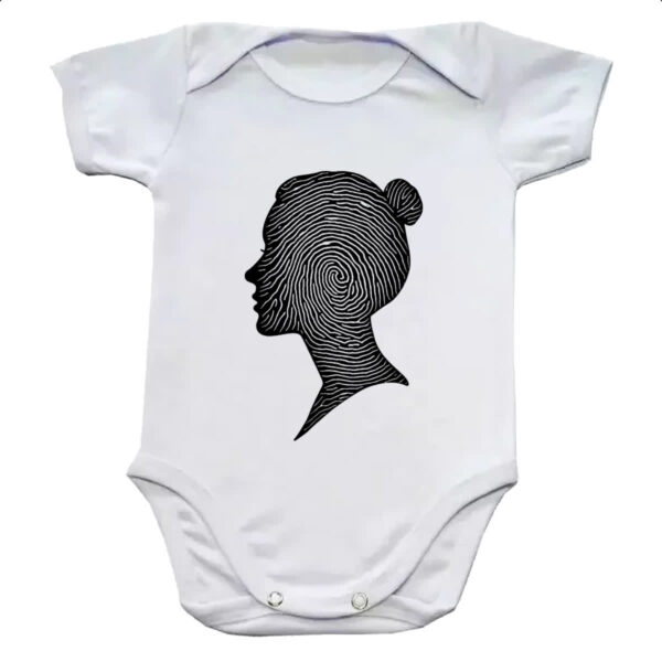 Body infantil Silhueta mulher impressao digital