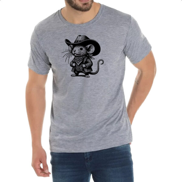 Camiseta Cinza Rato cowboy grafite arte - Imagem 2