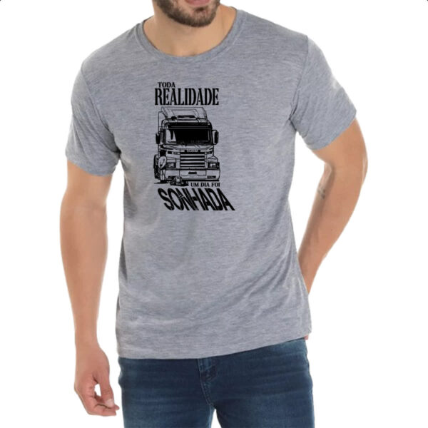 Camiseta Cinza Sonho caminhao - Imagem 2
