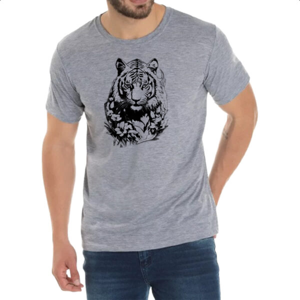 Camiseta Cinza Tigre albino - Imagem 2