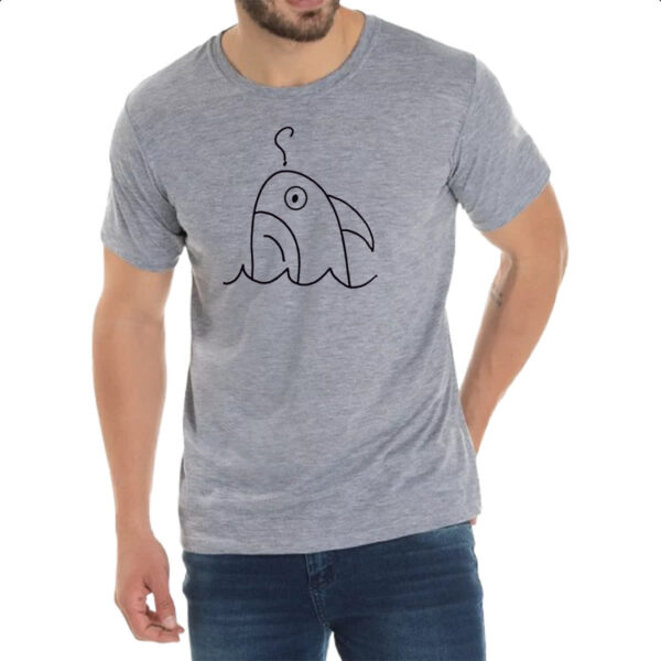 Camiseta Cinza Tubarao indeciso desenho infantil - Imagem 2