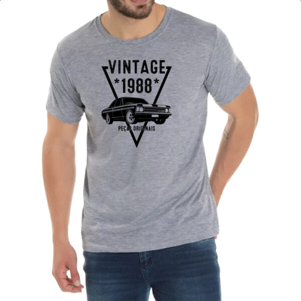 Camiseta Cinza Vintage Pecas Originais 1988 - Imagem 2