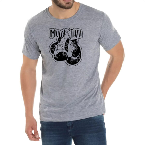 Camiseta Cinza Muay Thai luvas - Imagem 2
