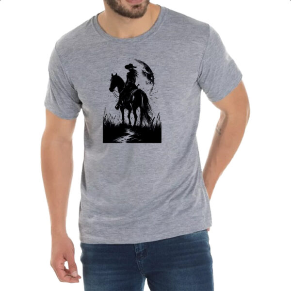 Camiseta Cinza Mulher cowgirl sunset PB - Imagem 2