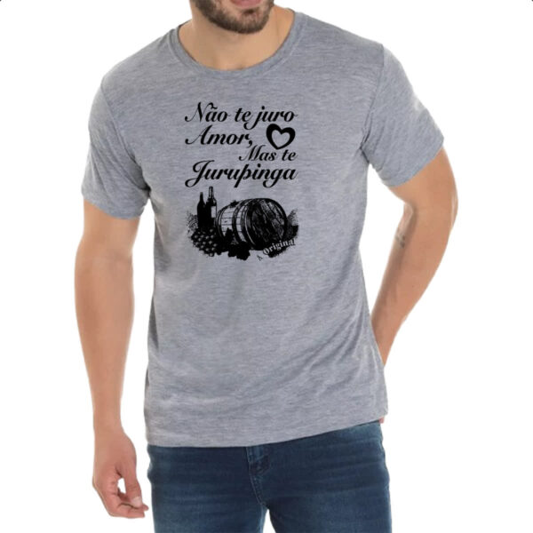 Camiseta Cinza Nao te juro amor jurupinga barril - Imagem 2