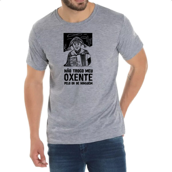 Camiseta Cinza Nao troco meu oxente por OK - Imagem 2