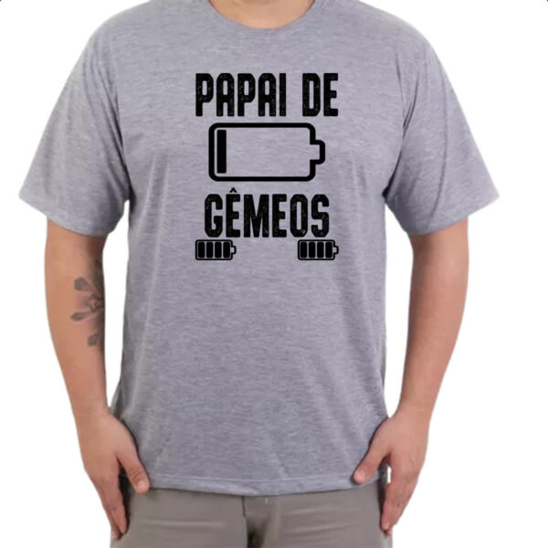 Camiseta Cinza Papai de gemeos - Imagem 3