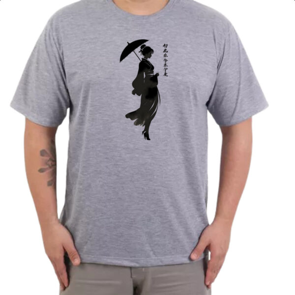 Camiseta Cinza Silhueta Yukisakura Japao - Imagem 3