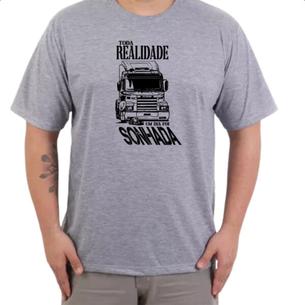 Camiseta Cinza Sonho caminhao - Imagem 3
