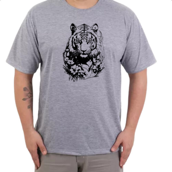 Camiseta Cinza Tigre albino - Imagem 3