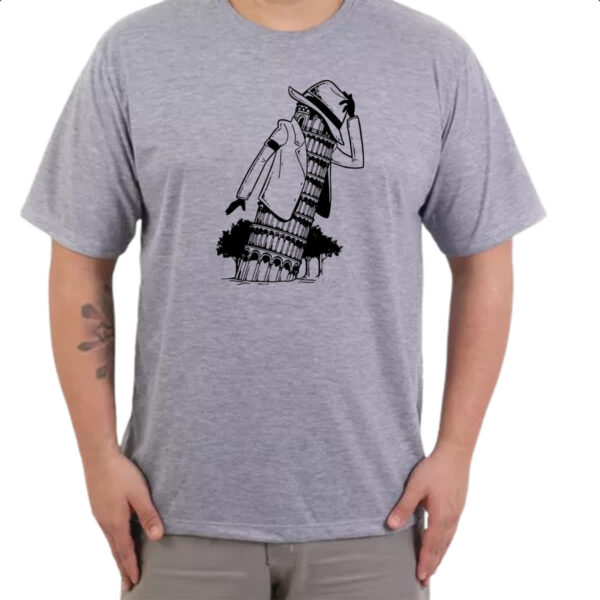 Camiseta Cinza Torre Pizza Jackson Smooth Criminal - Imagem 3
