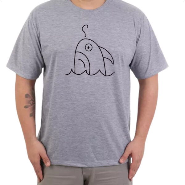 Camiseta Cinza Tubarao indeciso desenho infantil - Imagem 3