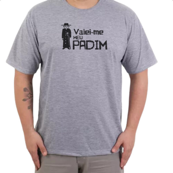 Camiseta Cinza Valei-me meu padim - Imagem 3