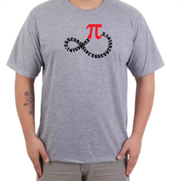 Camiseta Cinza Matematica PI Infinito - Imagem 3