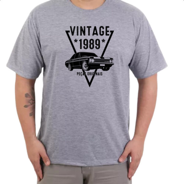 Camiseta Cinza Vintage Pecas Originais 1989 - Imagem 3