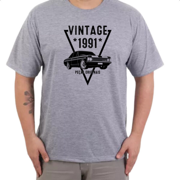 Camiseta Cinza Vintage Pecas Originais 1991 - Imagem 3