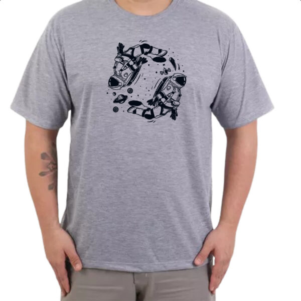 Camiseta Cinza Yin Yang Astronauta - Imagem 3