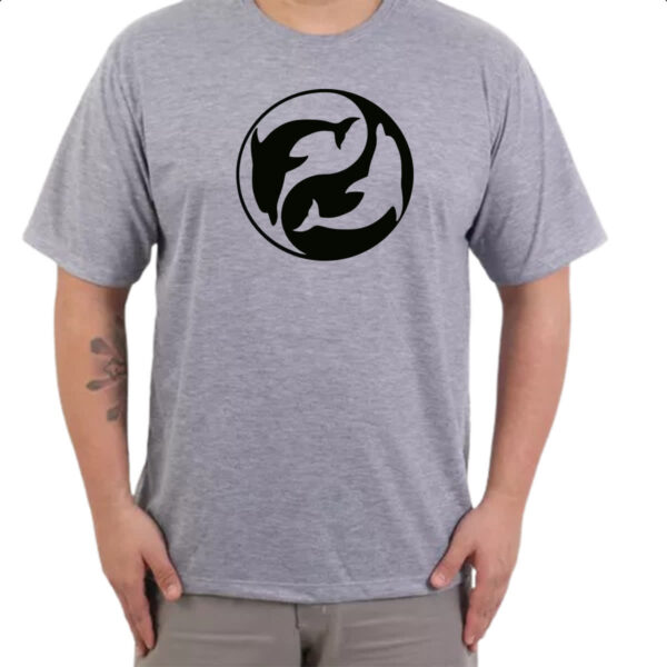 Camiseta Cinza Yin e Yang Golfinhos - Imagem 3