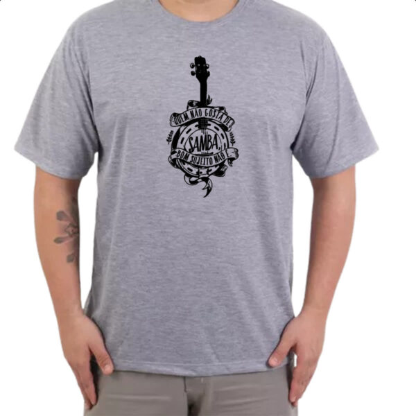 Camiseta Cinza Quem nao gosta de samba cavaquinho - Imagem 3