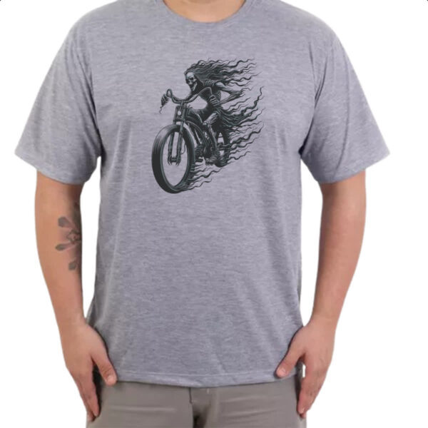 Camiseta Cinza Morte motociclista - Imagem 3