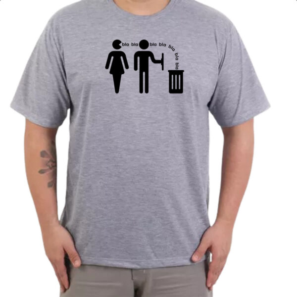 Camiseta Cinza Mulher fala muito - Imagem 3