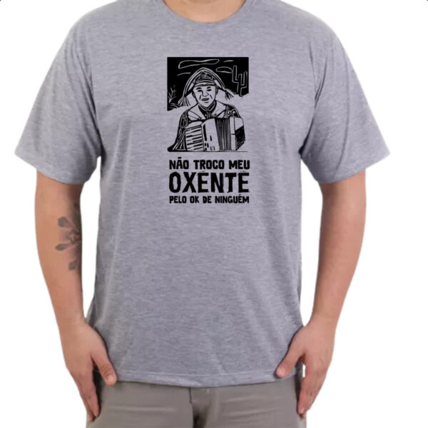Camiseta Cinza Nao troco meu oxente por OK - Imagem 3