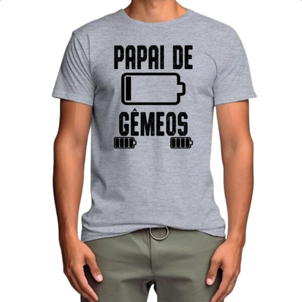 Camiseta Cinza Papai de gemeos - Imagem 4