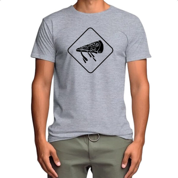 Camiseta Cinza Placa pizza - Imagem 4