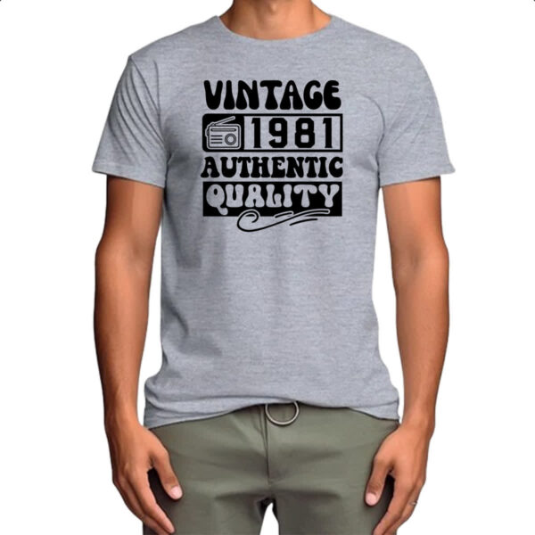 Camiseta Cinza Radio Vintage 1981 - Imagem 4