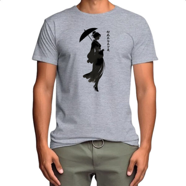 Camiseta Cinza Silhueta Yukisakura Japao - Imagem 4