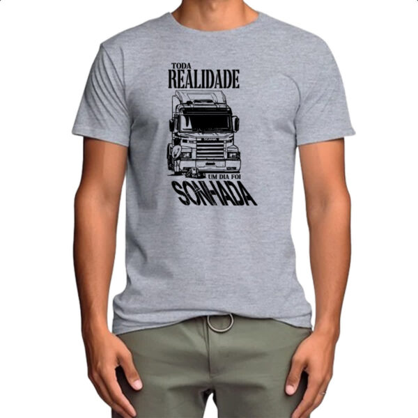 Camiseta Cinza Sonho caminhao - Imagem 4