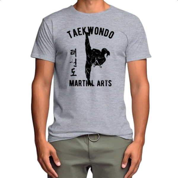 Camiseta Cinza Taekwondo Martial Arts - Imagem 4