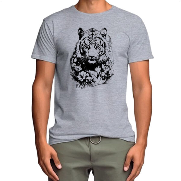 Camiseta Cinza Tigre albino - Imagem 4