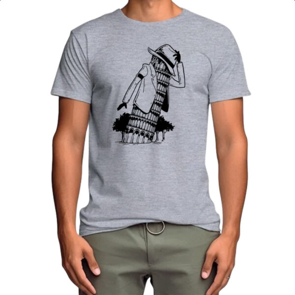 Camiseta Cinza Torre Pizza Jackson Smooth Criminal - Imagem 4