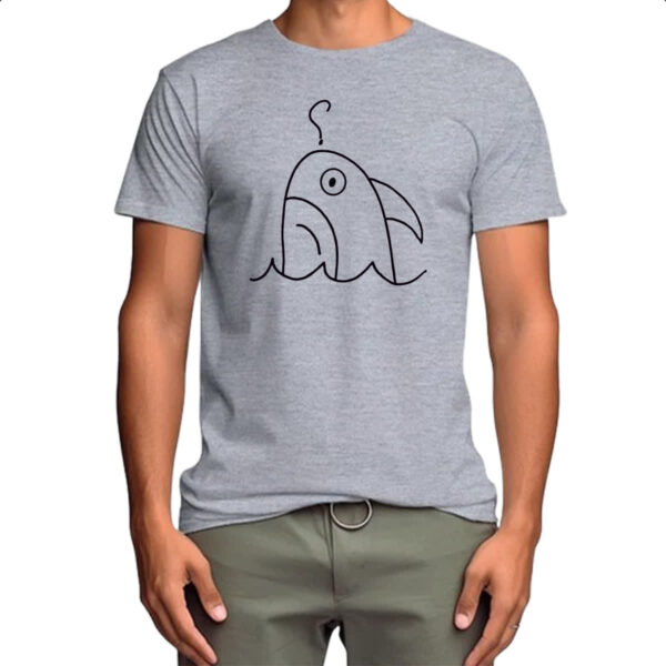 Camiseta Cinza Tubarao indeciso desenho infantil - Imagem 4