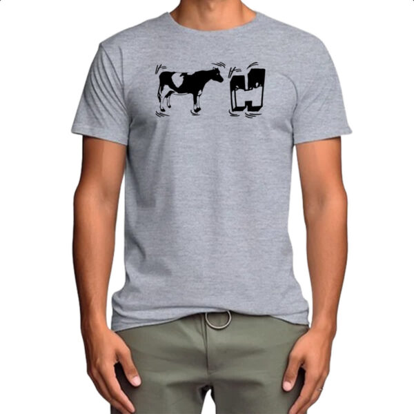 Camiseta Cinza Vaca H - Imagem 4