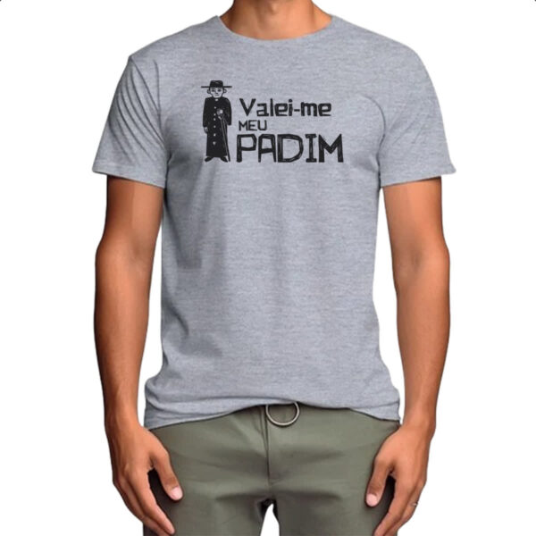 Camiseta Cinza Valei-me meu padim - Imagem 4