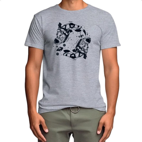 Camiseta Cinza Yin Yang Astronauta - Imagem 4