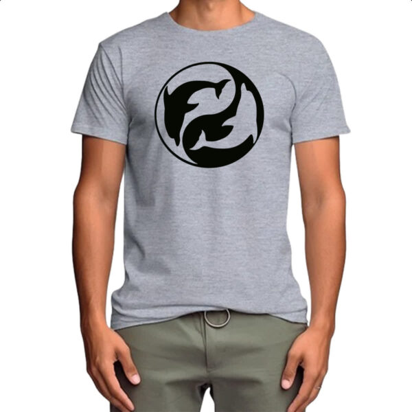 Camiseta Cinza Yin e Yang Golfinhos - Imagem 4