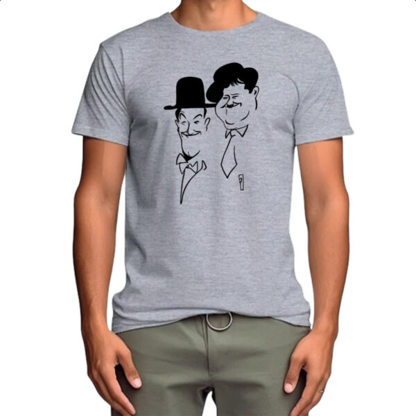 Camiseta Cinza Gordo e o magro linear art - Imagem 4