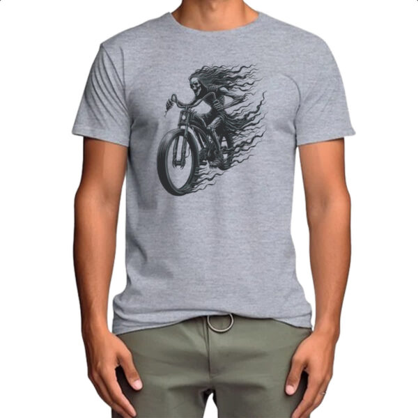 Camiseta Cinza Morte motociclista - Imagem 4
