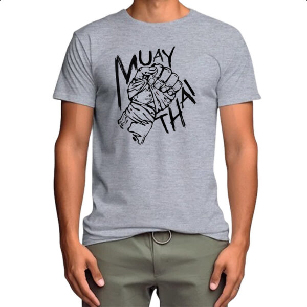 Camiseta Cinza Muay Thai bandagem - Imagem 4