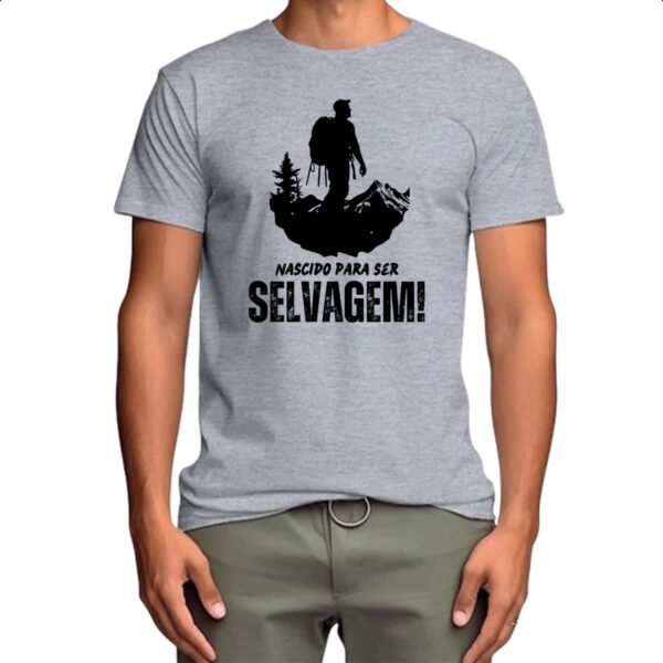 Camiseta Cinza Nascido para ser selvagem - Imagem 4