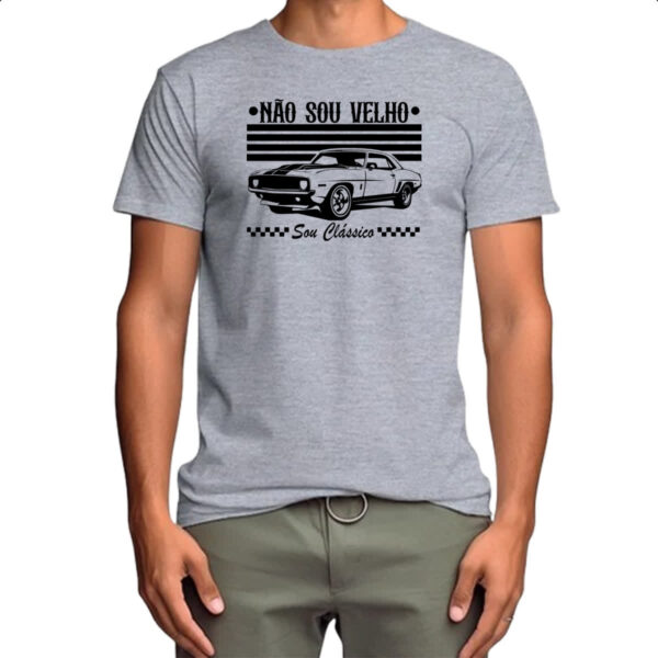 Camiseta Cinza Nao sou velho sou classico - Imagem 4