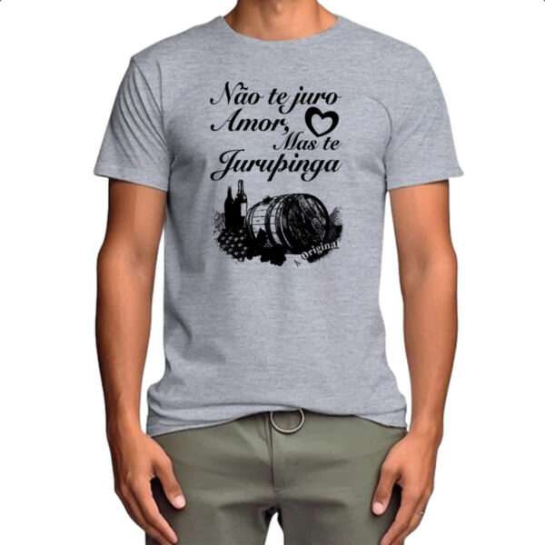 Camiseta Cinza Nao te juro amor jurupinga barril - Imagem 4