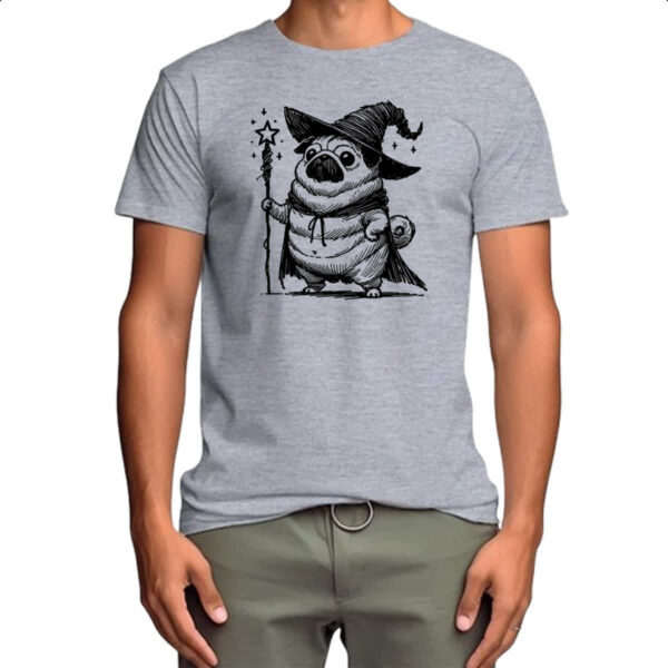 Camiseta Cinza Pug Mago - Imagem 4