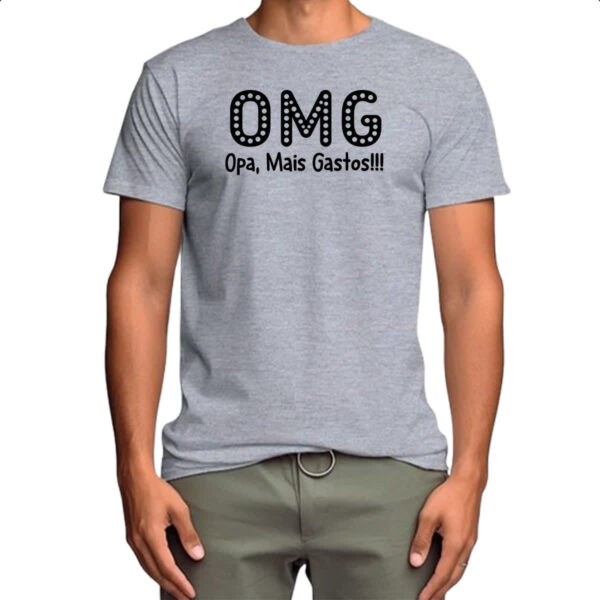 Camiseta Cinza OMG Opa Mais Gastos - Imagem 4