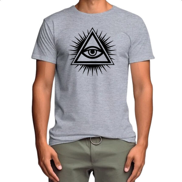 Camiseta Cinza Olho de horus illuminati - Imagem 4
