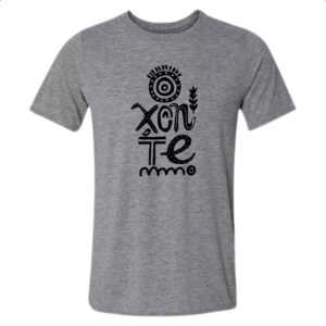 Camiseta Cinza Oxente elementos nordestinos