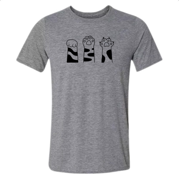 Camiseta Cinza Pedra Papel Tesoura gato malhado